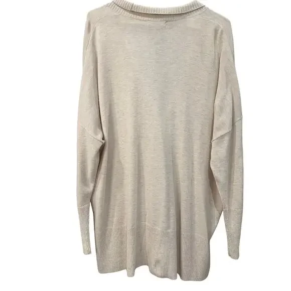 Chelsea28 Oatmeal Heather Oversized Button Cardigan Brown Buttons M/L NWOT - Picture 4 of 6